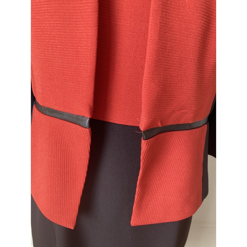 Studio One Dress Set Orange Black Size 12 Dress Jacket - Picture 3 of 14
